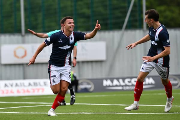Dylan Tait grabbed a goal in Falkirk's 2-0 win over Dundee United (Photo: Michael Gillen)