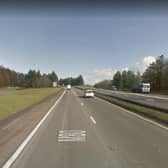 Traffic on the M80 is delayed following an earlier collision. Pic: Google maps