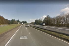 Traffic on the M80 is delayed following an earlier collision. Pic: Google maps