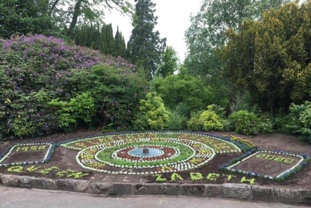 The floral clock design in Dollar Park for 2022