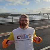 Westquarter man Craig Smith completed a Marcothon to raise funds for CHAS. Contributed.