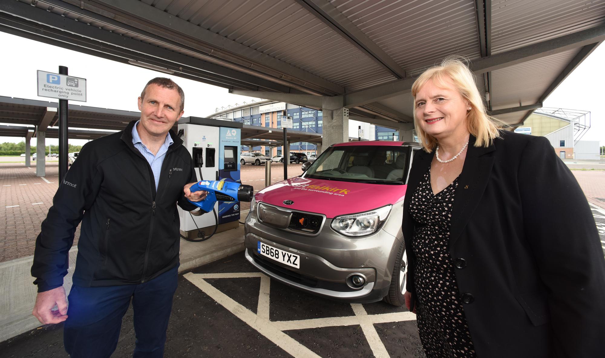 Scotland's largest electric vehicle charging station officially opened