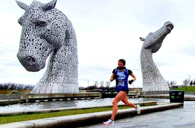 Olivia Varellie began her solo half marathon at The Kelpies and completed it in a time of one hour, 23 minutes and 51 seconds