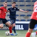 28-09-2024. Picture Michael Gillen. KIRKCALDY. Stark's Park. Raith Rovers FC v Falkirk FC. Season 2024 - 2025. SPFL William Hill Championship. Match Day 8. Brad Spencer 8 and Aidan Connolly 7.