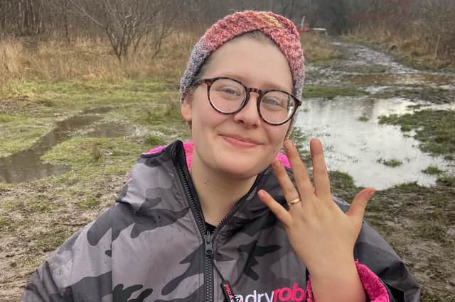 Mollie Stuart feared she may have lost her wedding ring for good in the Avon Lagoon, but was delighted when it was discovered.