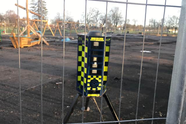 Contractors have installed a Perimeter Intruder Detection System device at the play park site and now police are stepping up patrols at the weekend