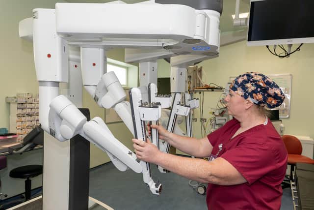 Staff at Forth Valley Royal Hospital are being trained how to get to grips with Healix and how it can help assist them during surgical procedures (Picture: Michael Gillen)