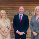 Health Secretary Neil Gray visits Strathcarron and meets CEO Mags McCarthy and Jacki Smart, Jacki Smart, chair of the Scottish Hospice Leadership Group. Pic: Contributed