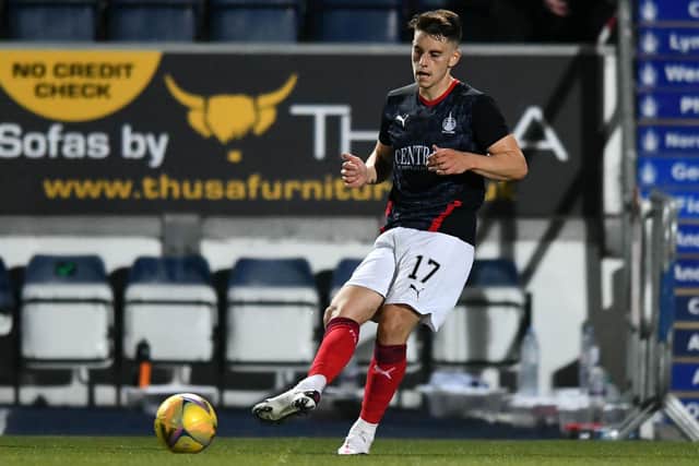 Falkirk attacking midfielder Robbie Leitch playing against East Stirlingshire in September (Picture Michael Gillen)
