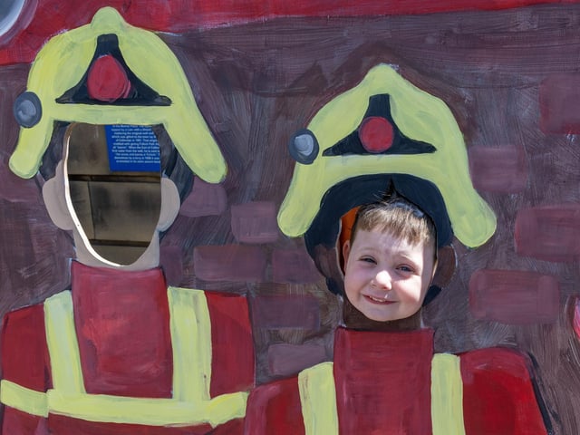 Picturing a career as a firefighter.