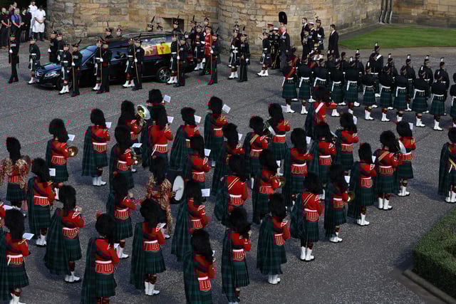 King Charles III, the Princess Royal, the Duke of York and the Earl of Wessex walk behind Queen Elizabeth II's coffin during the procession from the Palace of Holyroodhouse to St Giles' Cathedral, Edinburgh. Picture date: Monday September 12, 2022.
