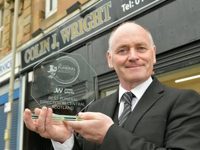 Colin Wright, whose Brightons based funeral directors won the award for Best Funeral Director in Central Scotland at the Scottish Funeral Awards.  (pic: Michael Gillen)