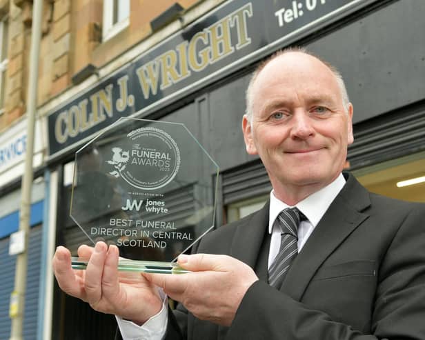 Colin Wright, whose Brightons based funeral directors won the award for Best Funeral Director in Central Scotland at the Scottish Funeral Awards.  (pic: Michael Gillen)