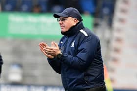 Falkirk manager John McGlynn on the touchline against Clyde (Pics by Michael Gillen)
