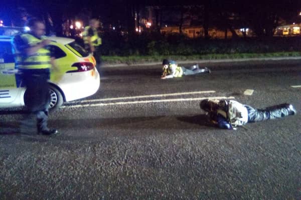 The scene of this morning's protest at Ineos (Pic: This Is Rigged)