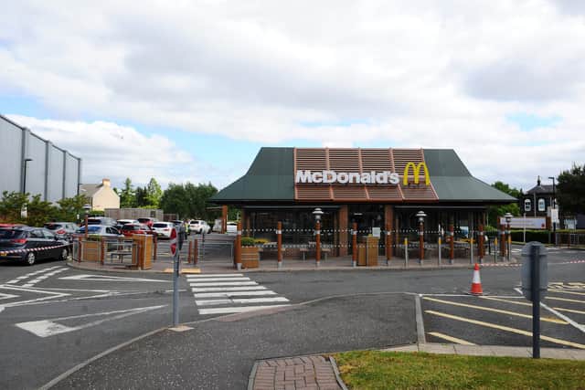 The McDonald's in Central Retail Park, Falkirk has reopened for dine-in customers. Picture: Michael Gillen.