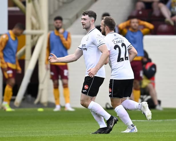 Aidan Keena celebrates his goal against Motherwell (Photo: Rob Casey/SNS Group)