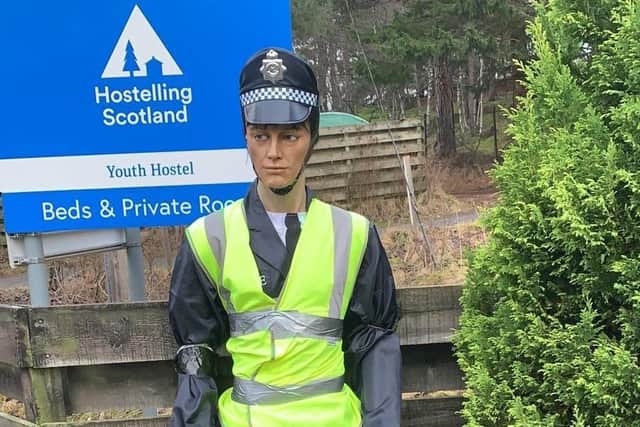 Missing road safety mannequin Allan has been stationed on the A93 in Aberdeenshire for around two months. Picture: Councillor Geva Blackett/PA Wire.