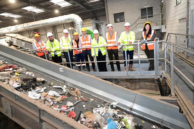 Workers at the Lathallan facility which recycles waste materials