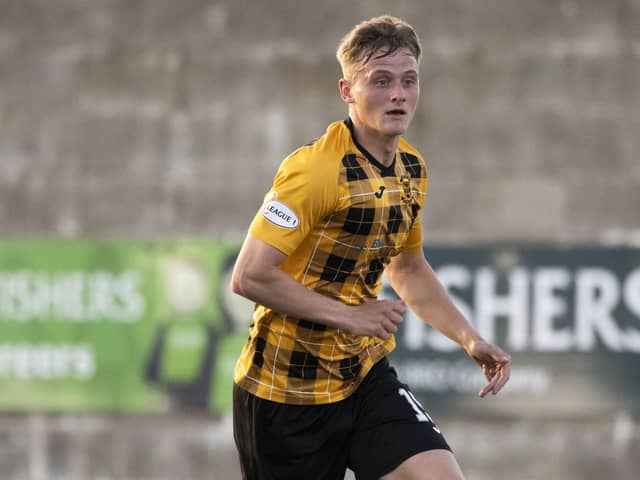 METHIL, SCOTLAND - MAY 09: East Fife's Sam Denham in action during a cinch League One play-off semi final first leg match between East Fife and Clyde at New Bayview, on May 09, 2023, in Methil, Scotland. (Photo by Paul Devlin / SNS Group)