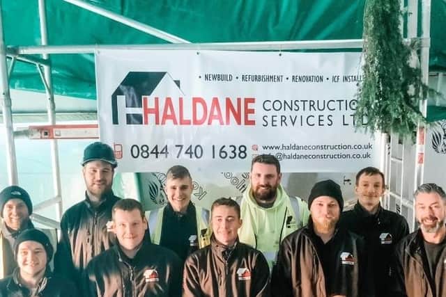 The team at Haldane celebrate their success in the Federation of Master Builders awards