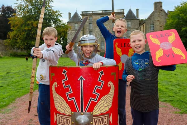 Harry 11, Callum, 8, Robbie, 8, and Lachlan, 11 enjoy the Open Doors at Kinneil House.  (pic: Scott Louden)