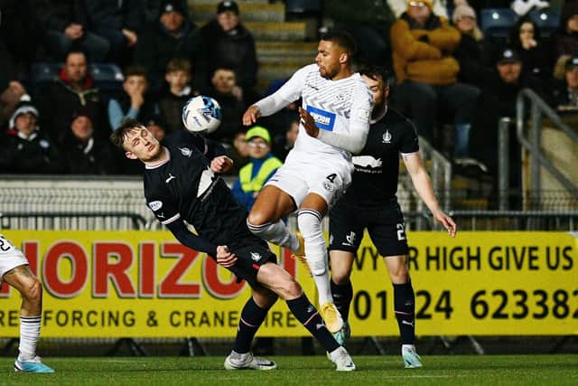 Donaldson gave away a penalty kick on the night for a foul on Ayr United's Frankie Musonda