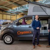 MSP Michael Matheson joins Gary Hayes, CEO and founder of CampervanCo at the company's base in Denny during an official visit back in 2023 (Picture: Submitted)