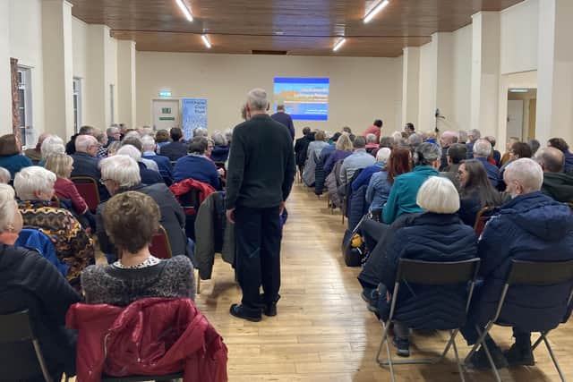 It was standing room only in Queen Margaret Hall as people were eager to hear the Linlithgow Palace survey results.