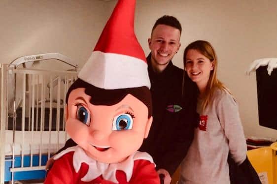 Jingles the elf will bring much-needed Christmas cheer to five lucky Falkirk district families. Contributed.