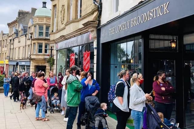 People queue around the block to see the new shop in Falkirk High Street