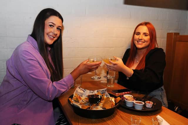 Diners at Falkirk's Behind the Wall were able to have an alcoholic beverage with their meal inside the premises for the first time in months