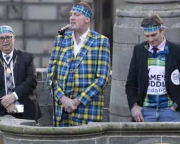 Councillor Norman Work (left) at an official engagement with the late Doddie Weir.
