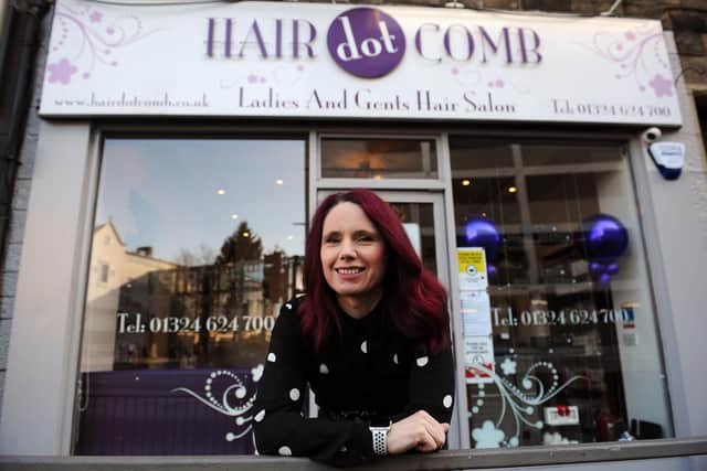 Susan Calder, owner of Falkirk salon Hairdotcomb which celebrated its 20th anniversary on March 1. Picture: Michael Gillen.