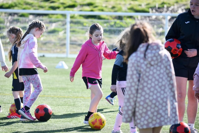 Making a move on the ball during a training drill