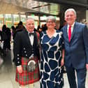 Suzanne Grant and husband Michael join MSP Richard Leonard at Holyrood's 25th anniversary celebrations (Picture: Submitted)