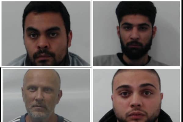 The four convicted, clockwise from top left: Anthony Davidson, Arslan Sajid, Andrew Gregoire and Steven Hornsby. Pics; Contributed