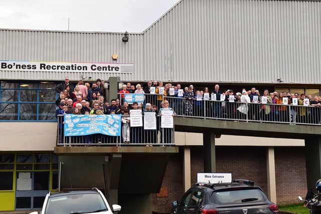 Residents in Bo'ness made their feelings clear during two protests at the recreation centre in March. It is hoped they will once again show their strength of feeling at the public meeting later this month.