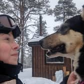 Sam Russell makes a new friend in Sweden
