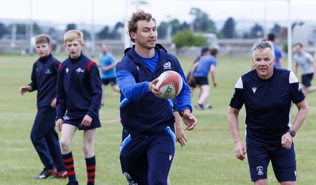 Scotland captain Jamie Ritchie is pictured during a Papa John's Tartan Touch event (Photo by Mark Scates/SNS Group)