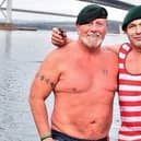 Matt Jones (right) joined Tim in South Queensferry in January 2023 for the Cold Dip Commando challenge.