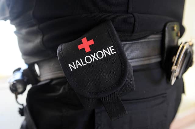 A roll-out of the potentially life-saving naloxone treatment as a part of a police officer's day-to-day standard issue kit is continuing across Scotland.  Pic: Michael Gillen.