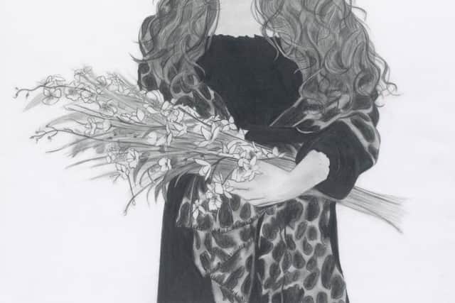 An illustration of Agnes McDonald, who was the last Scottish Gypsy/Traveller hanged under anti-Gypsy legislation in Scotland, which was drawn by artist Leanne McDonagh.