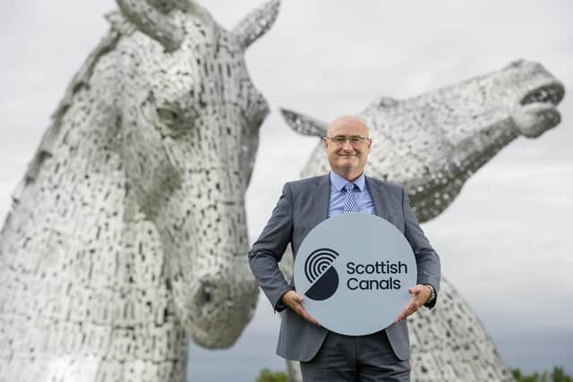 Scottish Canals CE0 John Paterson with the new logo. Pic: Scottish Canals