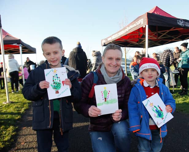 Lorna with Callum, 6, and Harrison, 3, from Larbert