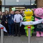 Manager Brian Torley was joined by guests of honour Percy Pig and Colin the Caterpillar to open the store.