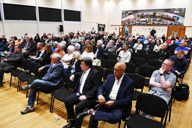 A large turnout was at Bowhouse Community Centre for the hustings. Pic: Michael Gillen