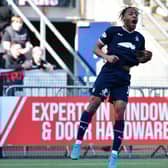 Burrell celebrates putting Falkirk 2-0 up (Pic Michael Gillen)
