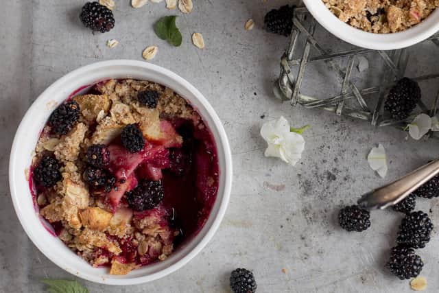Blackberry and apple crumble is one thing on Emily's dessert menu