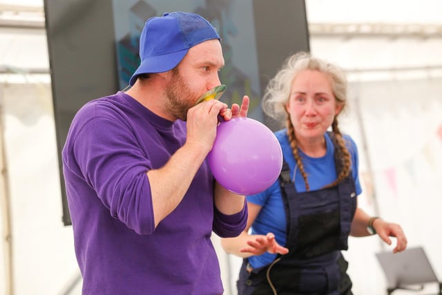 Barbara and Steve on stage for the Eureka show.